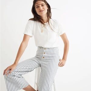 Madewell wide-leg cropped pants - button-front edition